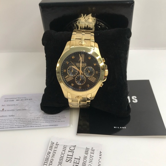 Ship same day - New Authentic VERSUS VERSACE Chrono Lion Bracelet Watch - Picture 16 of 16